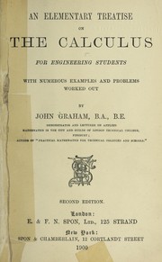 Cover of: An elementary treatise on the calculus for engineering students: with numerous examples and problems worked out