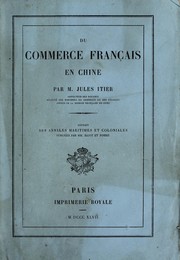 Cover of: Du commerce français en Chine by Jules Itier