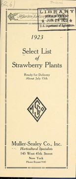 Cover of: 1923 select list of strawberry plants: ready for delivery about July 15th