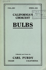 Cover of: California's choicest bulbs: fall 1923-spring 1924