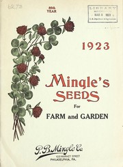 Cover of: 1923 Mingle's seeds for farm and garden by P.B. Mingle & Co