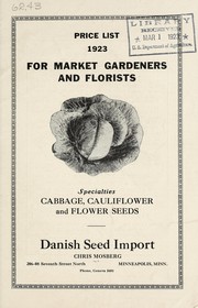 Cover of: Price list 1923 for market gardeners and florists