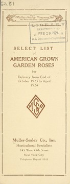 Cover of: Select list of American grown garden roses for delivery from end of October 1923 to April 1924