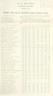 Special price list of Northern grown gladiolus bulbs by H.E. Meader (Firm)