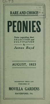 Cover of: Rare and choice peonies: August, 1923 : descriptive price list