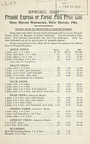 Cover of: Prepaid express or parcel post price list: spring 1923