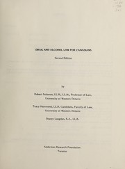 Cover of: Drug and alcohol law for Canadians