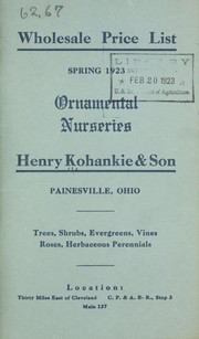 Cover of: Wholesale price list: spring 1923