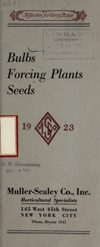 Cover of: Bulbs, forcing plants, seeds: 1923