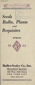 Cover of: Seeds, bulbs, plants and requisites: spring 1923