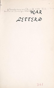 Cover of: War letters by Presbyterian Church in the U.S.A. Board of Foreign Missions