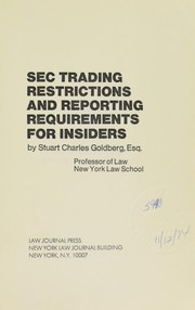 Cover of: SEC trading restrictions and reporting requirements for insiders.