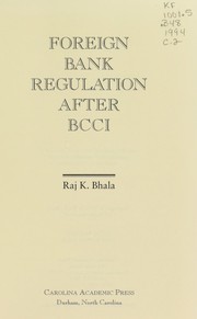 Cover of: Foreign bank regulation after BCCI