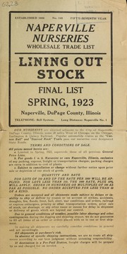 Cover of: Wholesale trade list [of] lining out stock by Naperville Nurseries
