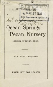 Cover of: Price list for season by Ocean Springs Pecan Nursery
