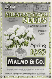 Cover of: Nursery stock seeds planting guide: price list spring 1923