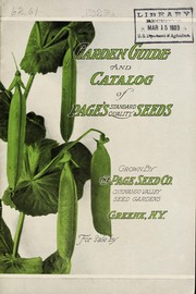 Cover of: Garden guide and catalog of Page's standard quality seeds