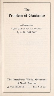 Cover of: The problem of guidance: a chapter from Quiet talks on personal problems