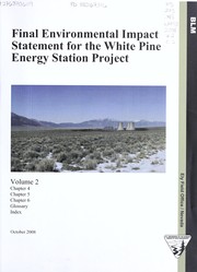 Cover of: Final environmental impact statement for the White Pine energy station project