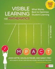 Cover of: Visible Learning for Mathematics, Grades K-12: what works best to optimize student learning