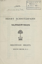 Henry Schnitzspahn [price list] by Henry Schnitzspahn (Firm)