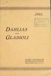 Cover of: Dahlias and gladioli: 1923