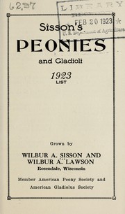 Cover of: Sisson's peonies and gladioli: 1923