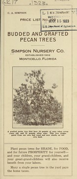 Cover of: Price list no. 100 [of] budded and grafted pecan trees