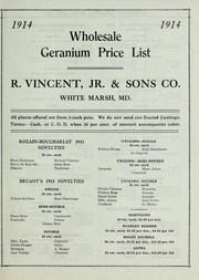 Cover of: Wholesale geranium price list, 1914