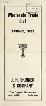 Cover of: Wholesale trade list: spring, 1923