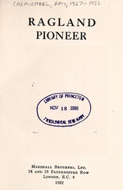 Cover of: Ragland, pioneer by Amy Carmichael