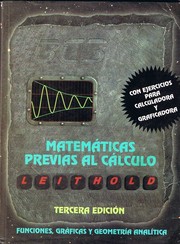 Cover of: Matemáticas previas al cálculo