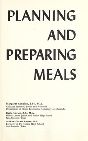 Cover of: Planning and preparing meals