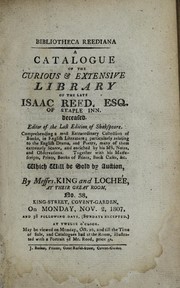 Bibliotheca Reediana by King & Lochée