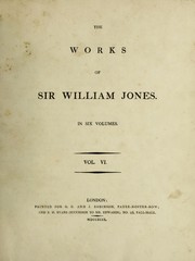 Cover of: The works of Sir William Jones. by Jones, William Sir