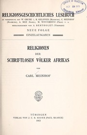 Cover of: Religionen der schriftlosen Vo lker Afrikas
