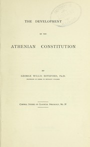 Cover of: The development of the Athenian constitution.