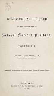 Cover of: A genealogical register of the descendants of several ancient Puritans