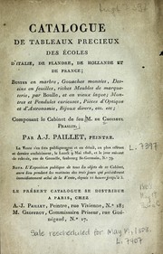 Cover of: Catalogue de tableaux précieux des écoles d'Italie, de Flandre, de Hollande et de France ...