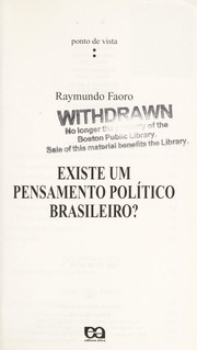 Cover of: Existe um pensamento político brasileiro?