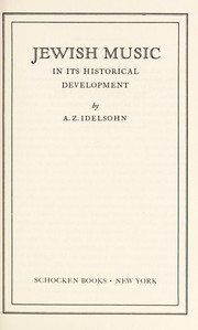Cover of: Jewish Music by Abraham Z. Idelsohn