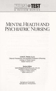 Cover of: Mental health and psychiatric nursing | Linda E. Reese