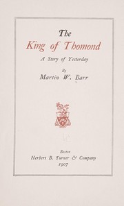 Cover of: The king of Thomond: a story of yesterday