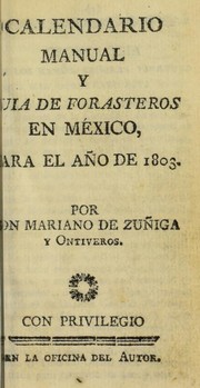 Cover of: Calendario manual y guia de forasteros de M©♭xico, para el a©ło de 1803