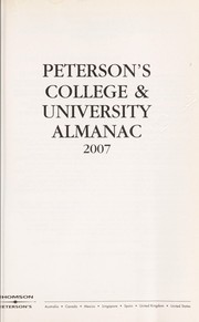 Cover of: Peterson's college & university almanac 2007.