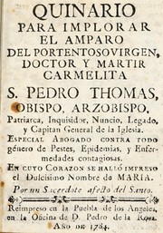 Quinario para implorar el amparo del portentoso virgen, doctor y martir carmelita S. Pedro Tomas ...