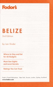 Cover of: Belize by Lan Sluder