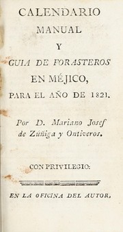Cover of: Calendario manual y guia de forasteros de M©♭jico, para el a©ło de 1821