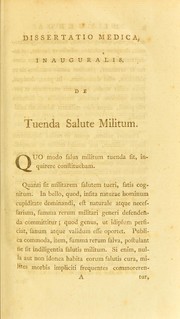 Cover of: Dissertatio medica, inauguralis, de tuenda salute militum