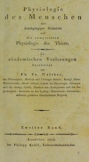Cover of: Physiologie des Menschen: mit durchg©Þngiger R©ơcksicht auf die comparative Physiologie der Thiere